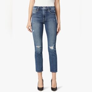 Joe's Women's Blue Jeans Dehlia High-Rise Straight Ankle Distressed Denim, sz 30